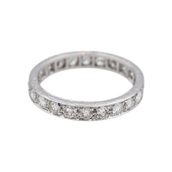 American-Style Wedding Band in White gold with Diamonds
