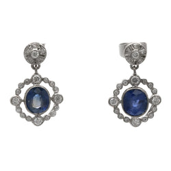 White Gold Earrings with Sapphires and Diamonds