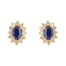 Yellow Gold Sapphire Stud Earrings