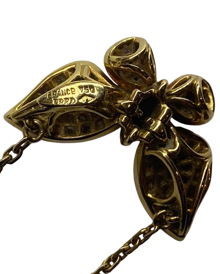FRED "Articulated Butterfly" Pendant Necklace in yellow gold, rubies, emeralds, and diamonds