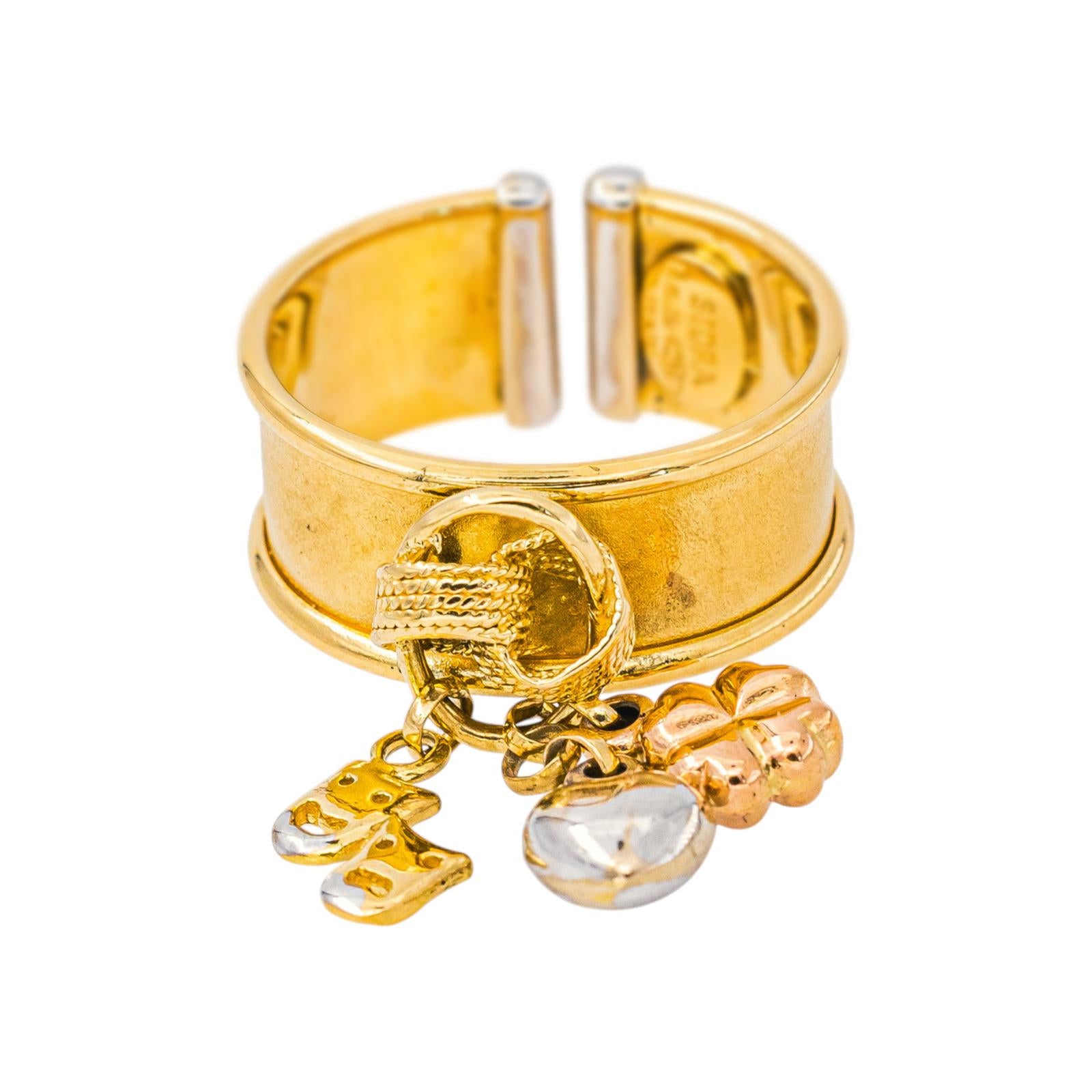 Yellow Gold Charm Ring