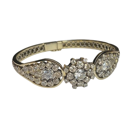 VINTAGE 18K Gold Bracelet with Diamonds, Approx. 6.50–7 CTS