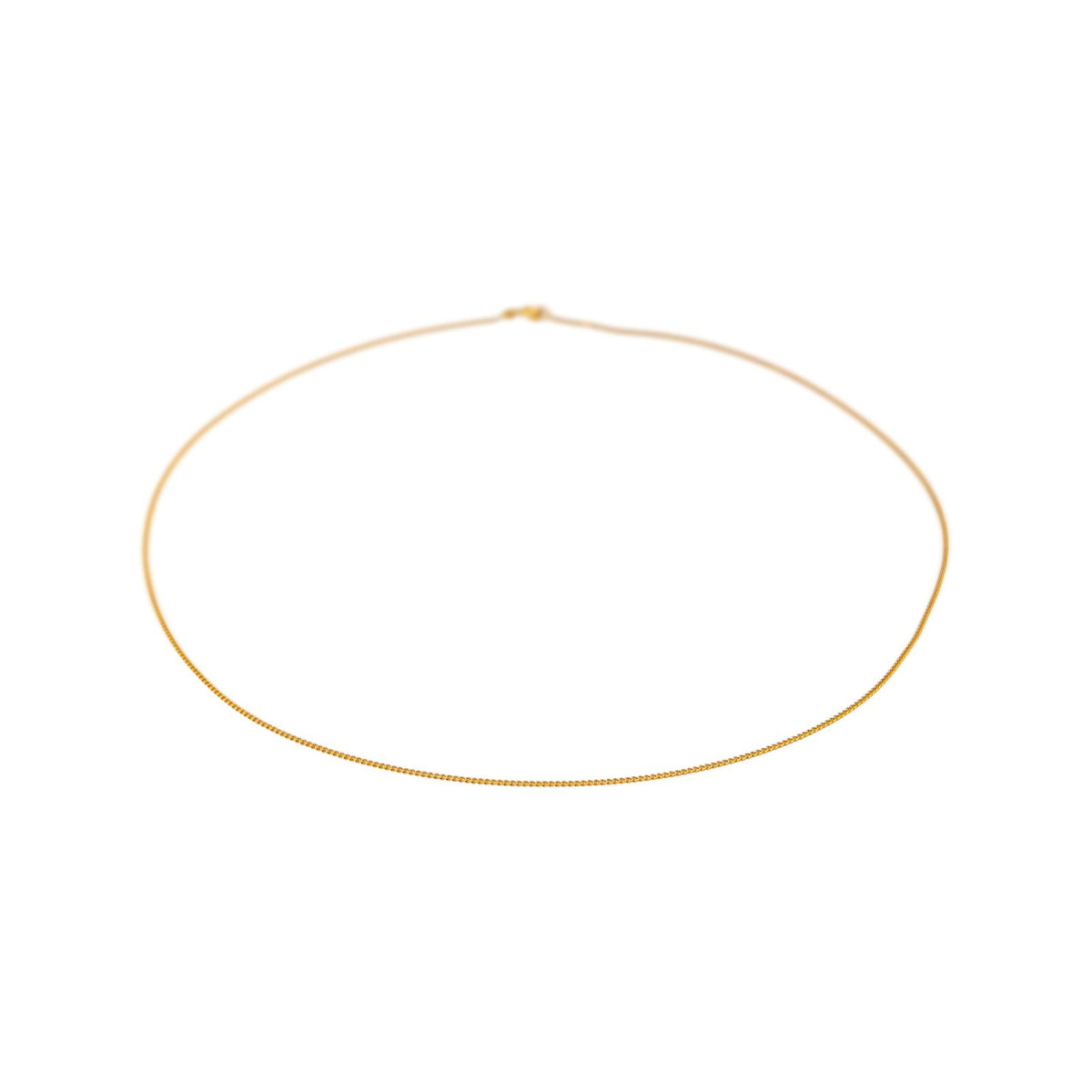 Yellow gold curb chain necklace