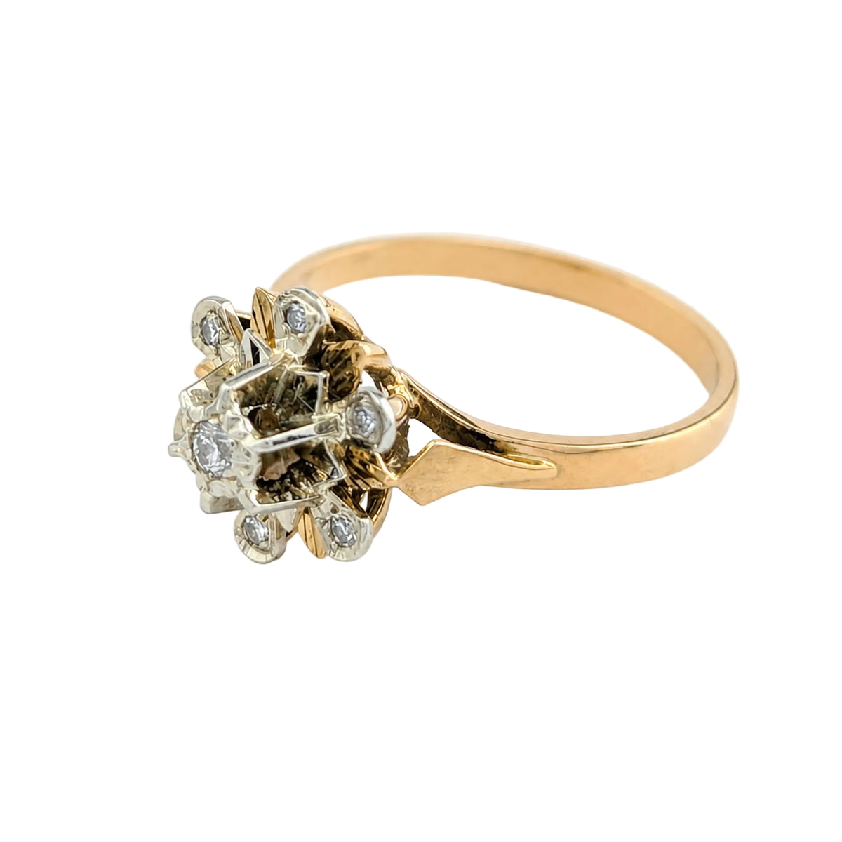 Marguerite Ring in Yellow Gold and Diamonds