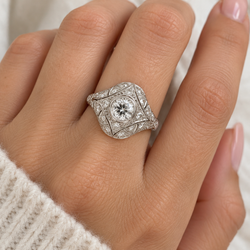 Platinum and Diamond Dome Ring