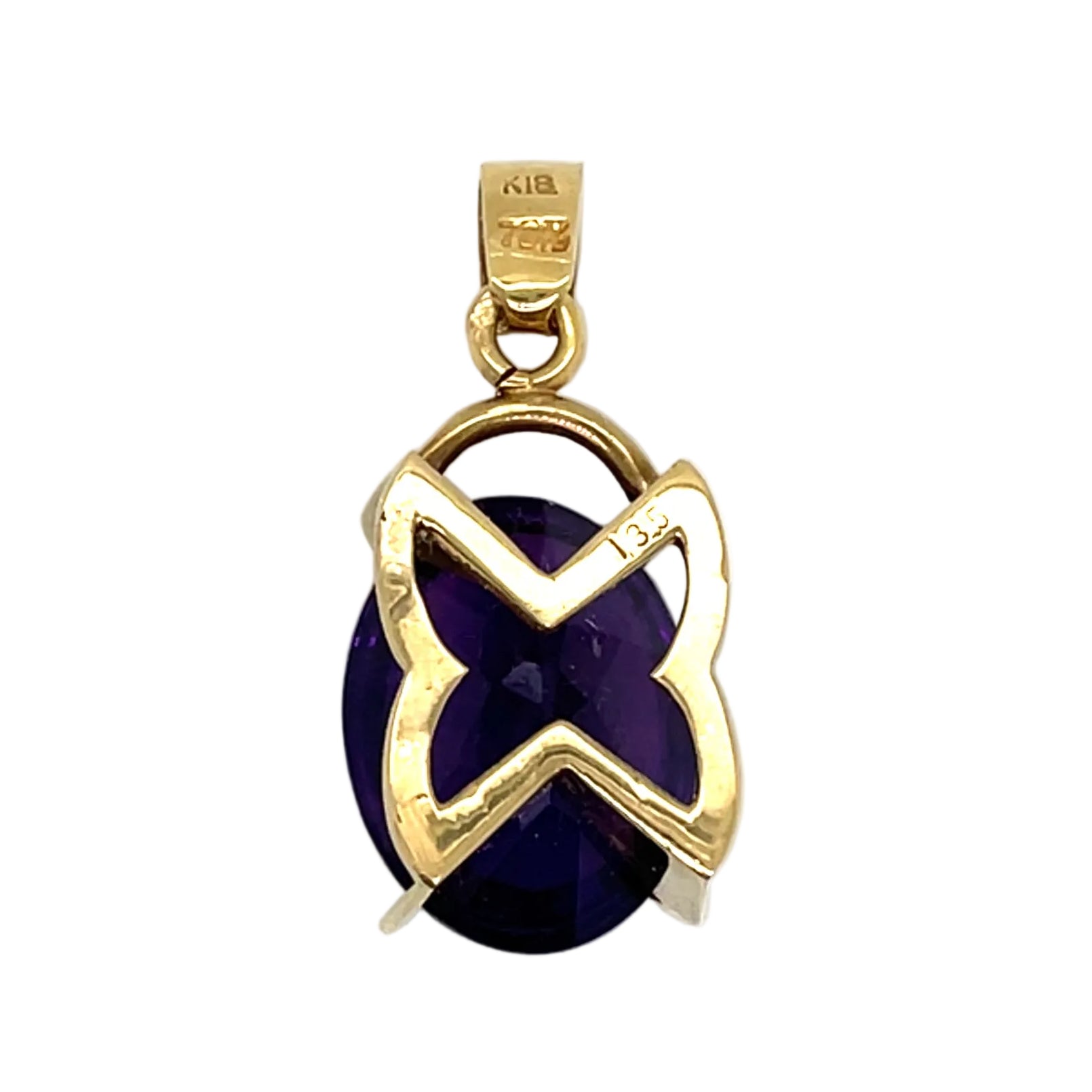 Pendant in yellow gold and amethyst