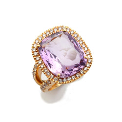 Entourage Ring in Rose gold, Amethyst and Diamonds