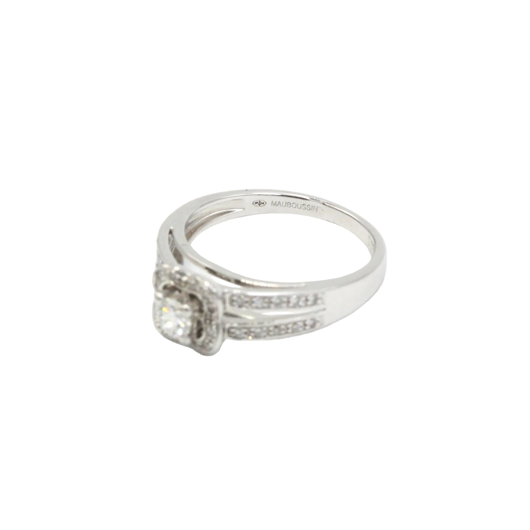 MAUBOUSSIN "Chance of Love No. 2" Solitaire Ring in white gold and diamonds