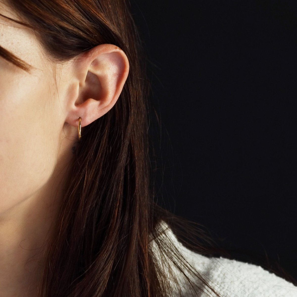 Fines boucles d'oreilles créoles or jaune - Castafiore