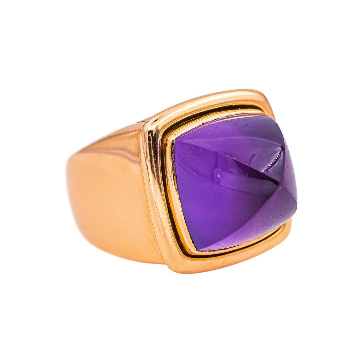 Fred Bague Pain de sucre Or rose Améthyste - Castafiore