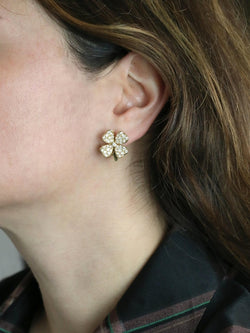 FRED Boucles d'oreilles Trèfles or jaune diamants - Castafiore
