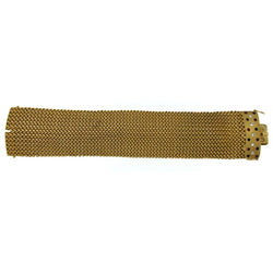 Frov Retro Italian Diamond Ruby Sapphire Mesh Gold Bracelet - Castafiore