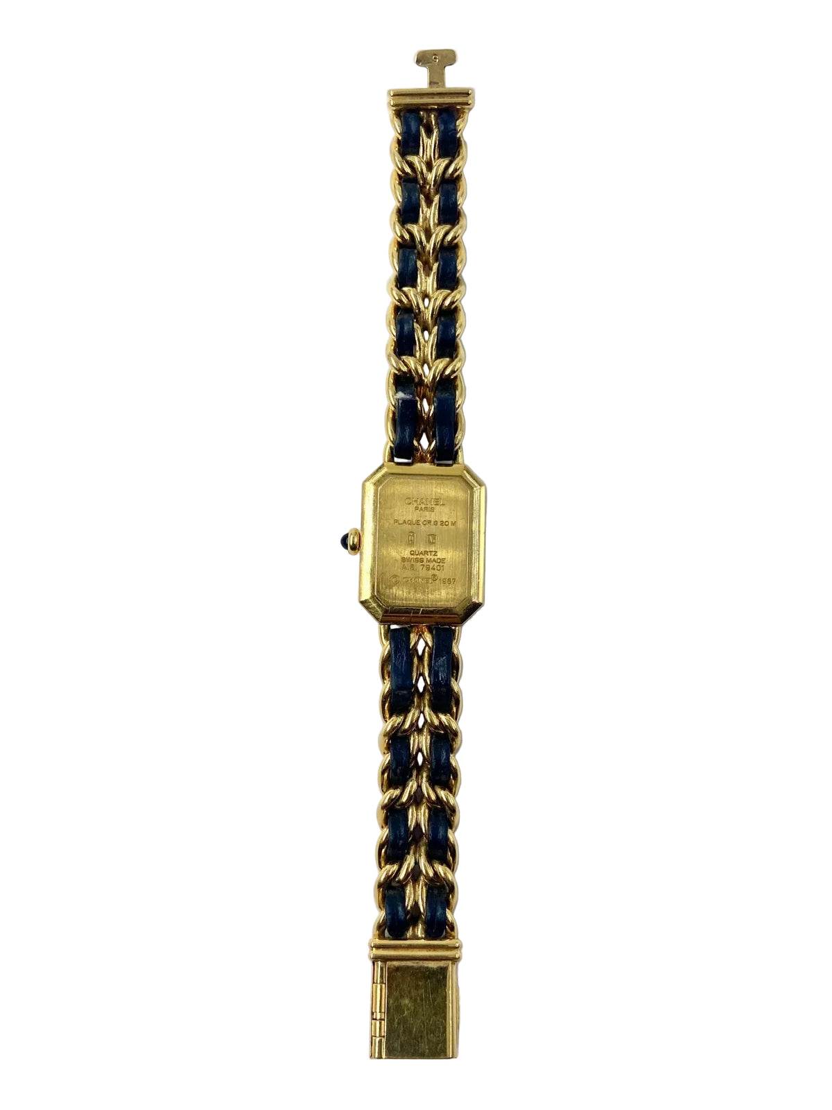 CHANEL "Première" Watch in Plated Metal and Leather