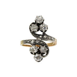 Bague Toi & Moi en or jaune et diamants