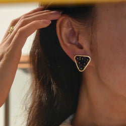 Boucles d'oreilles Clips en or jaune et améthystes