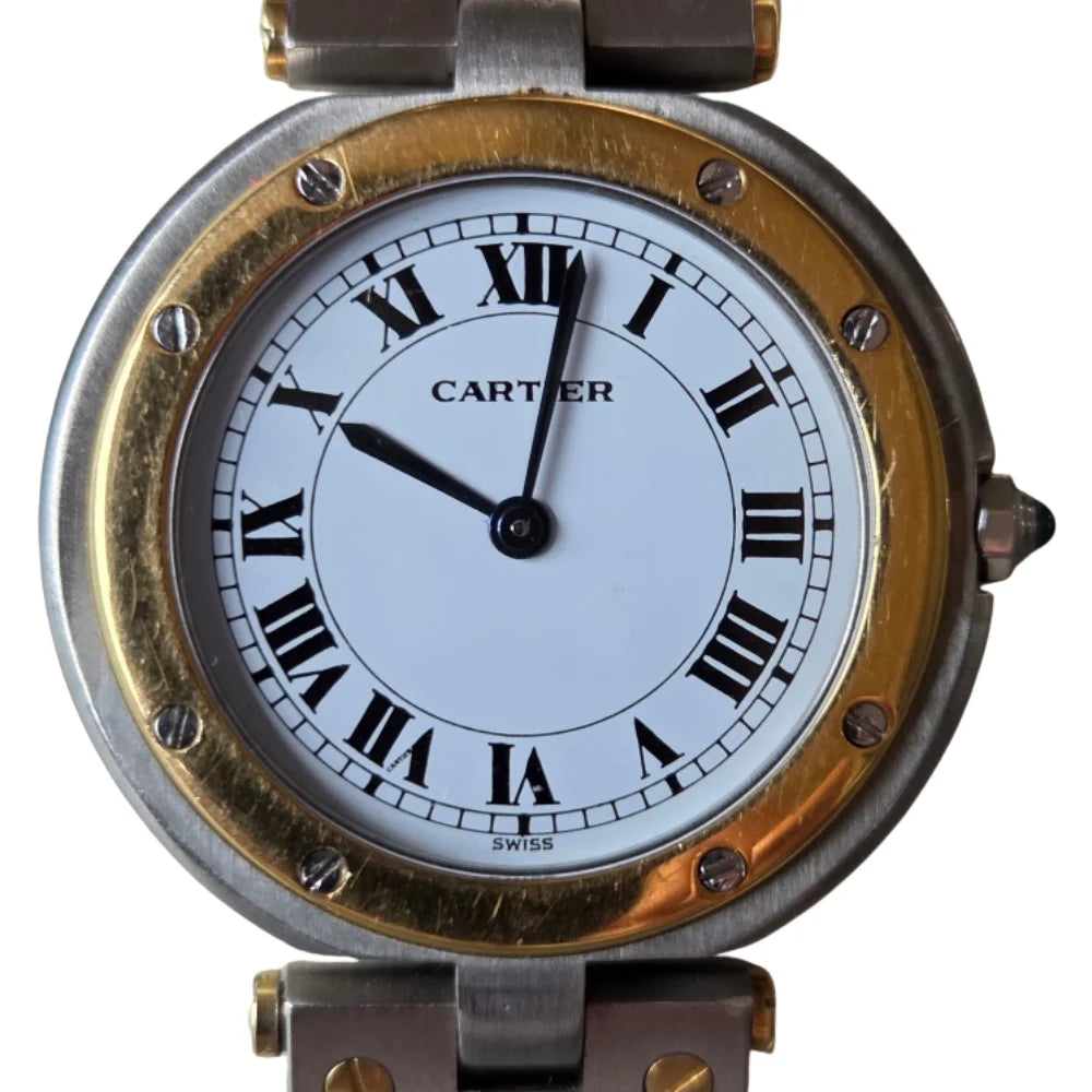 CARTIER "Santos Vendôme" watch in yellow gold and stainless steel