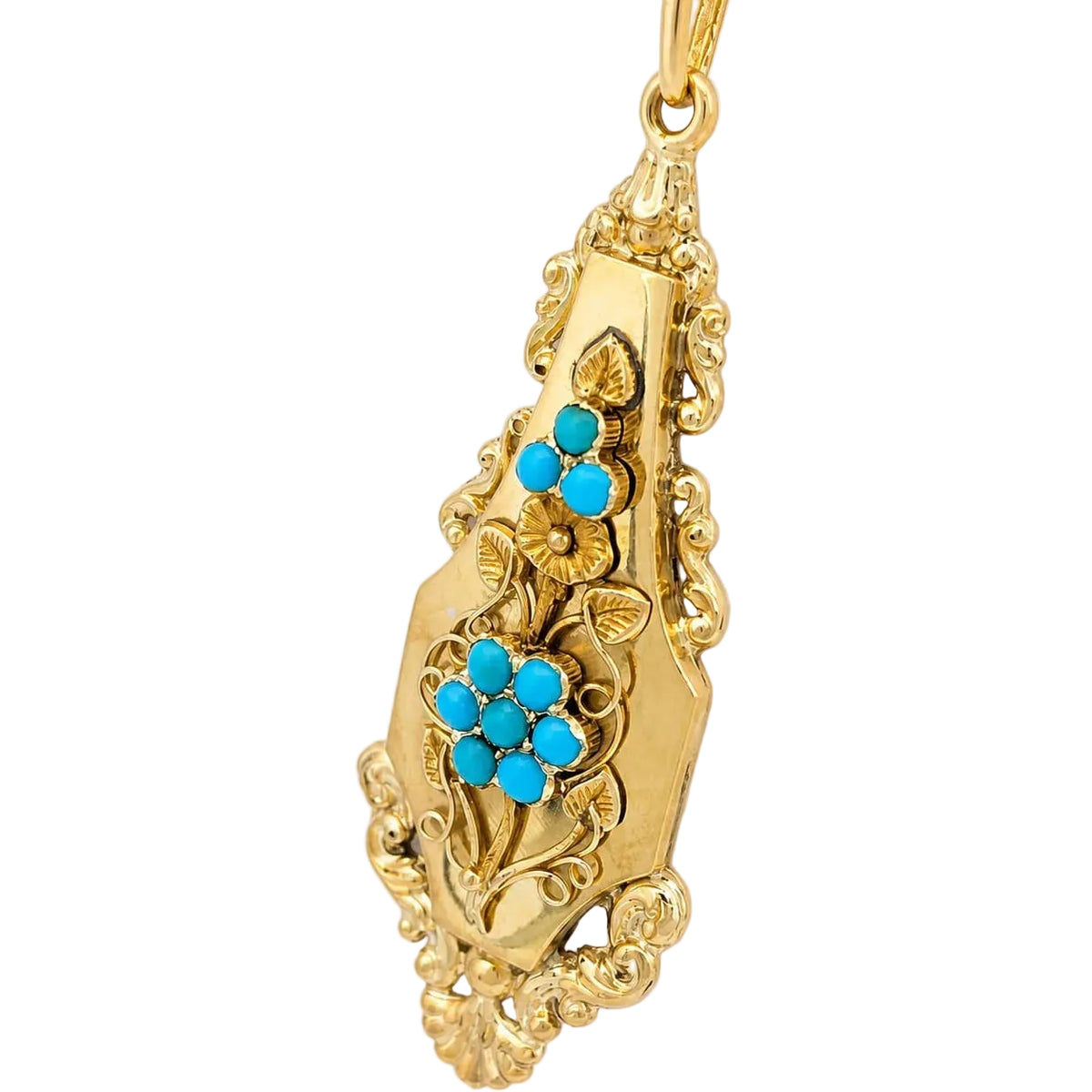 Yellow Gold and Turquoise Pendant
