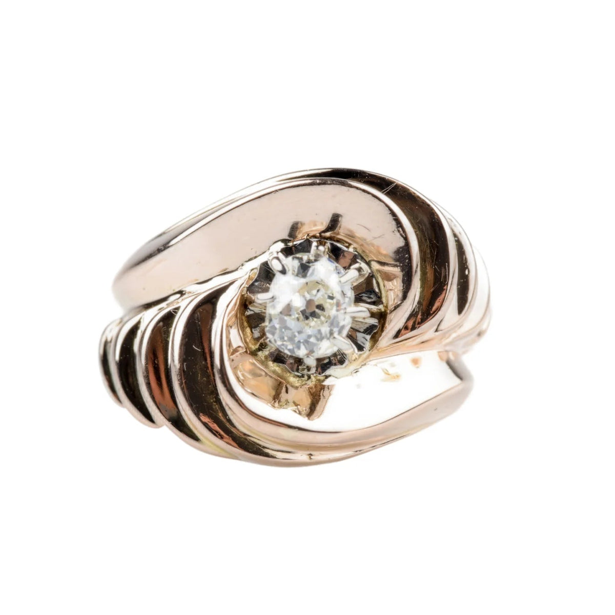 Tank Ring in Rose gold and Diamonds
