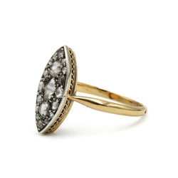 Marquise Ring in Yellow Gold and Diamonds