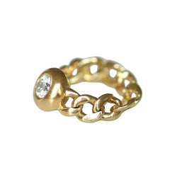 Yellow Gold Solitaire Ring with Diamond