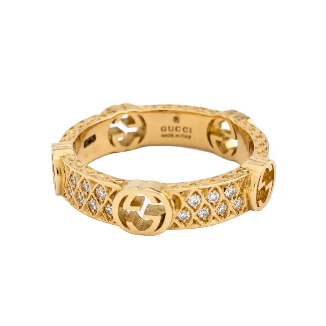 GUCCI Ring in Yellow Gold and Diamonds