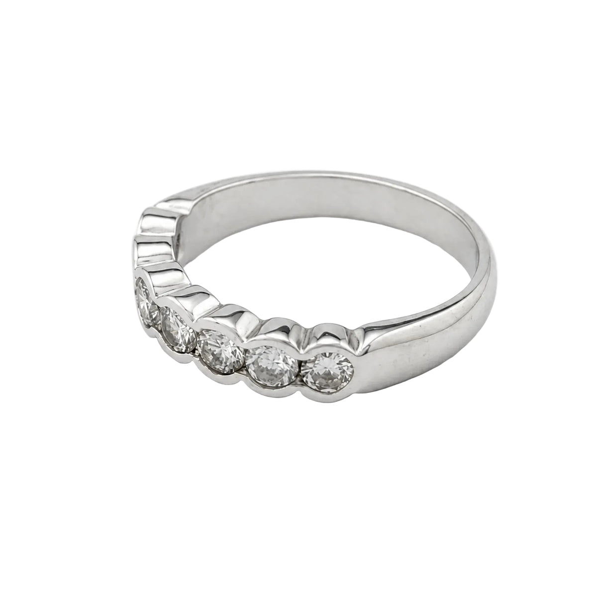 White Gold and Diamond Wedding Band