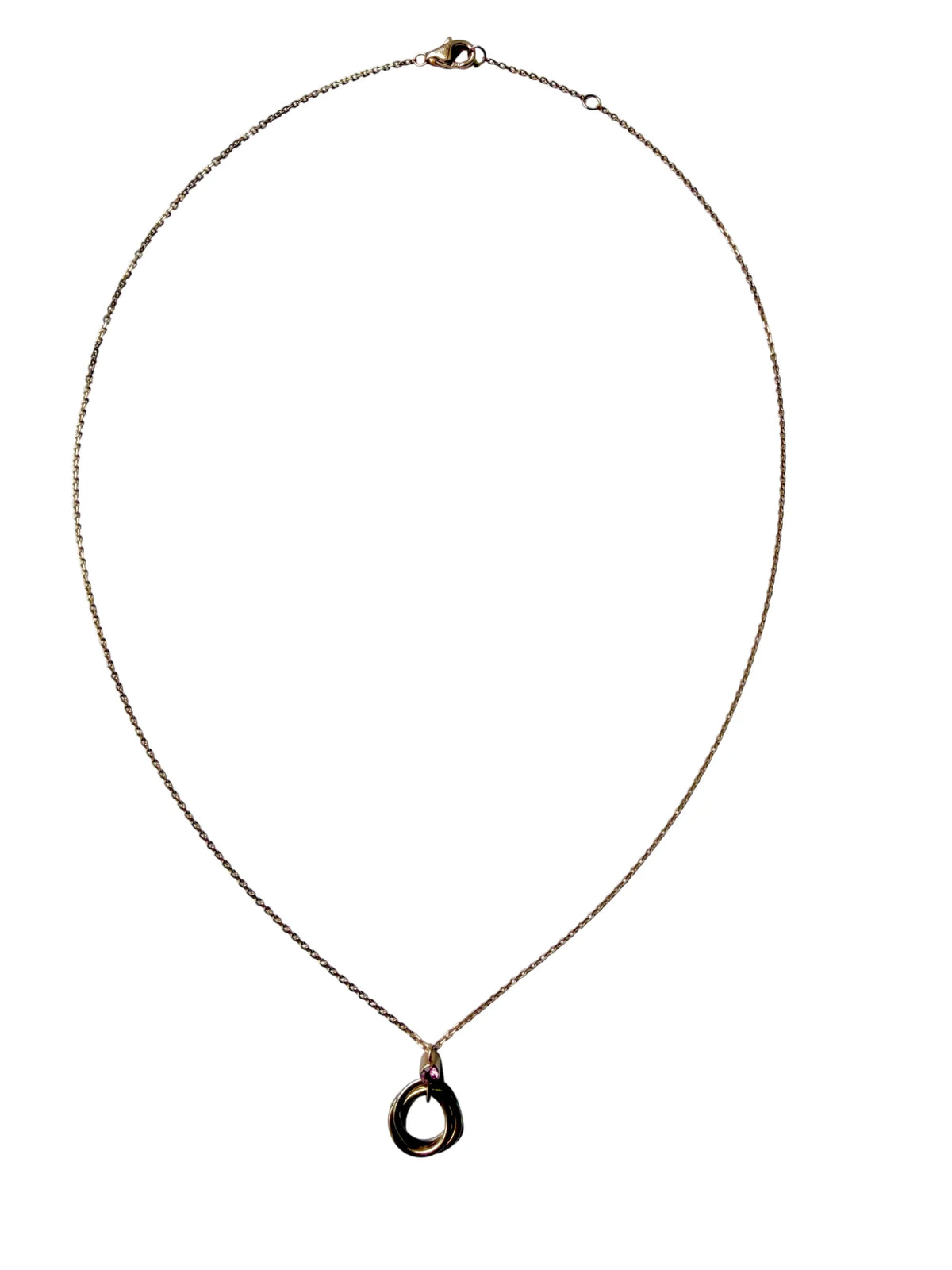 CARTIER "Trinity Mini" Pendant Necklace in white gold, yellow gold, rose gold, and sapphire