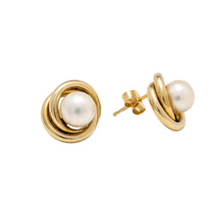 Yellow Gold Earrings with Pearls