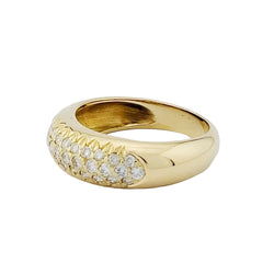 Yellow Gold and Diamond Pave Ring