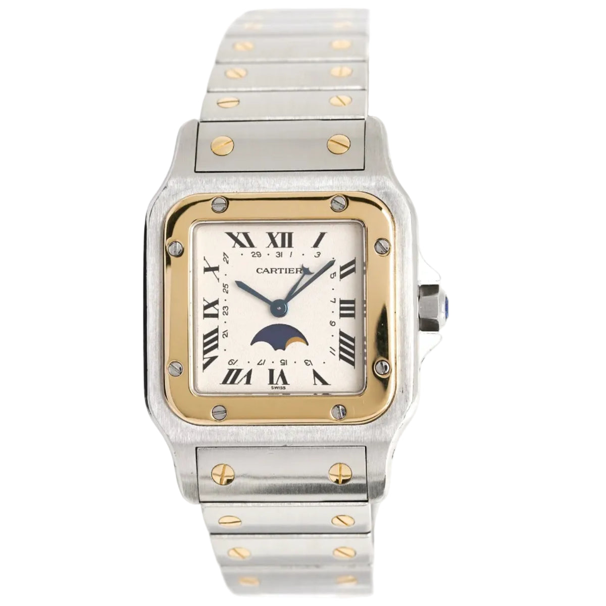 CARTIER "Santos" GM Watch in Yellow Gold and Stainless Steel