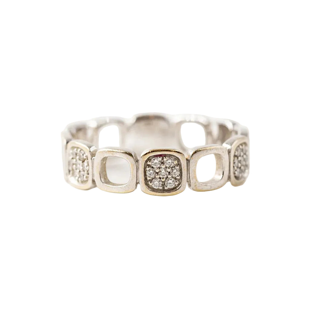 DINH VAN "Domino" Ring in White gold and Diamonds