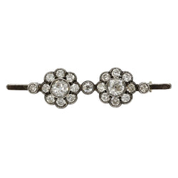 Yellow Gold, Silver, and Diamond Brooch