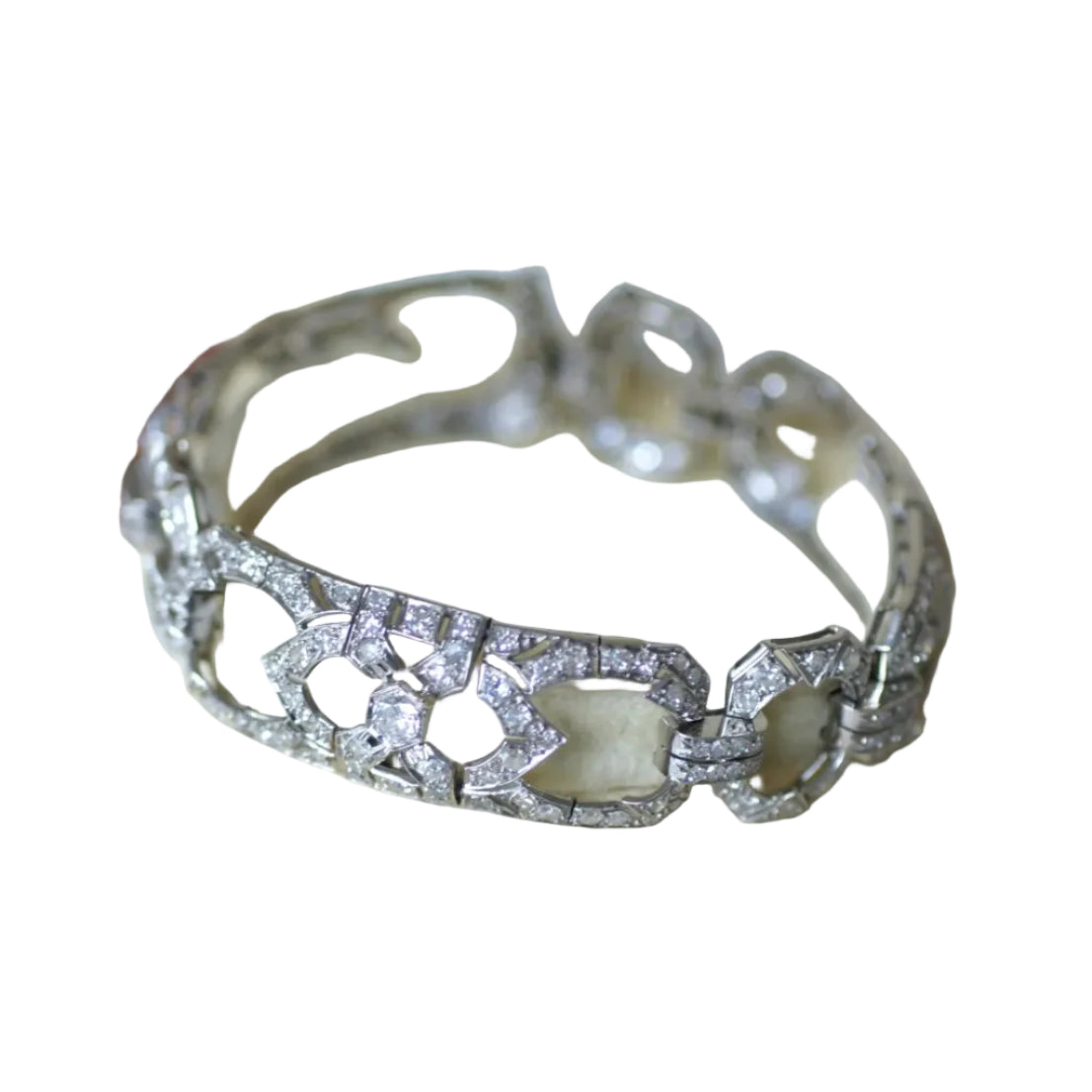 Bracelet Souple en or blanc, platine et diamants