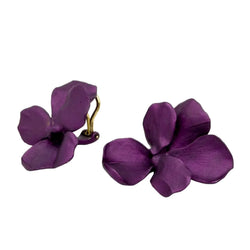 JAR "Pansy" Clip-On Earrings in Yellow Gold and Aluminum