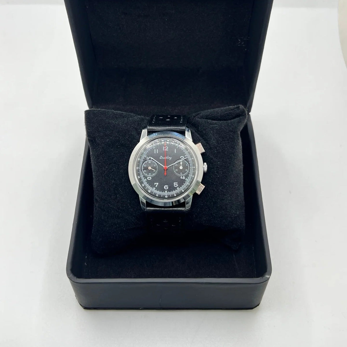 BREITLING "Premier Chronograph" Watch in Stainless Steel and Leather