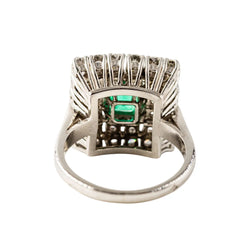 Entourage Ring in Platinum, Emerald, and Diamonds