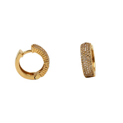 Rose Gold and Diamond Hoop Earrings