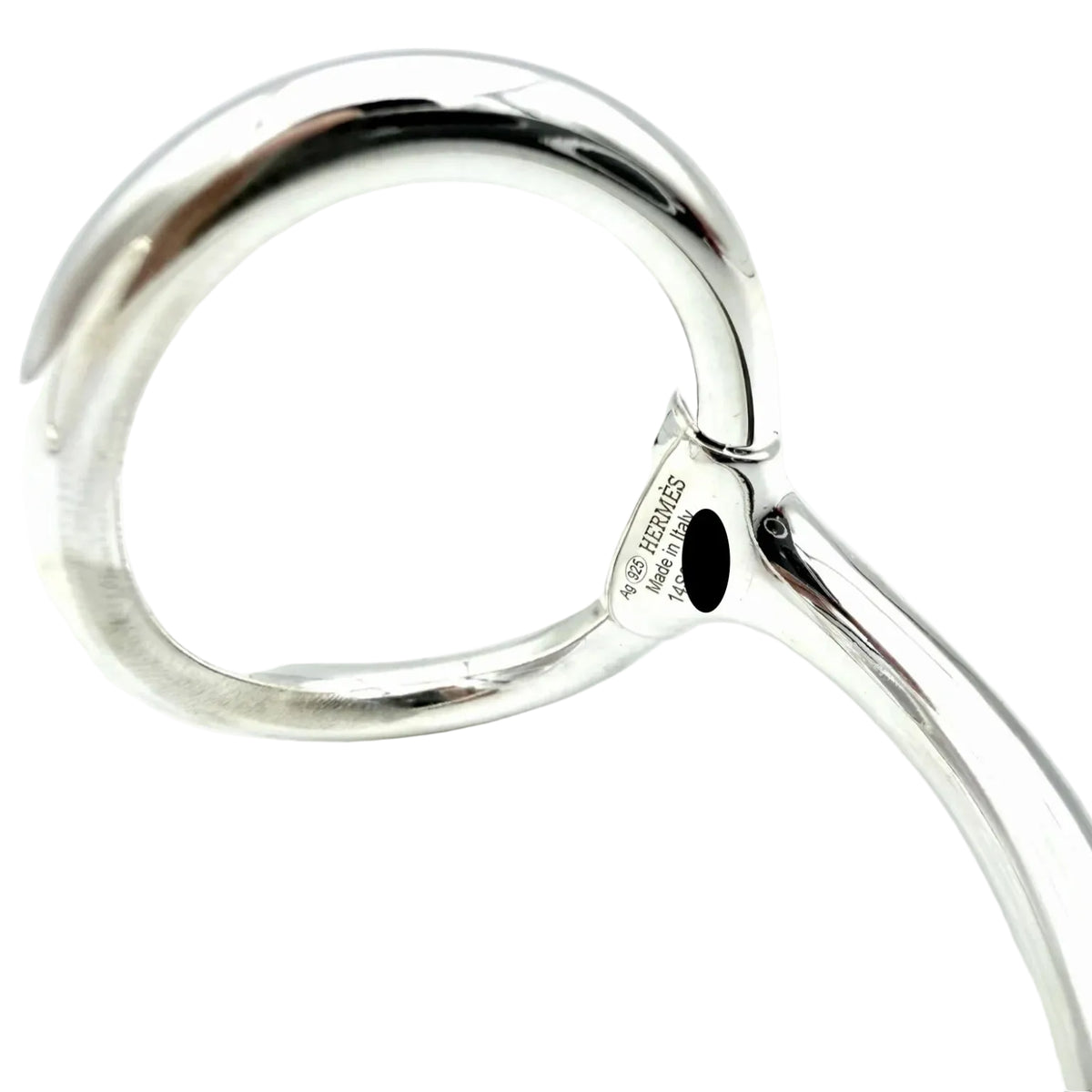 HERMÈS "Nausicaa" GM Silver Bangle Bracelet