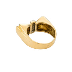 Yellow Gold and Diamond Tank Ring