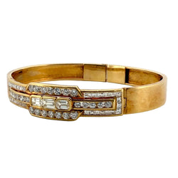 Yellow Gold and Diamond Bangle Bracelet