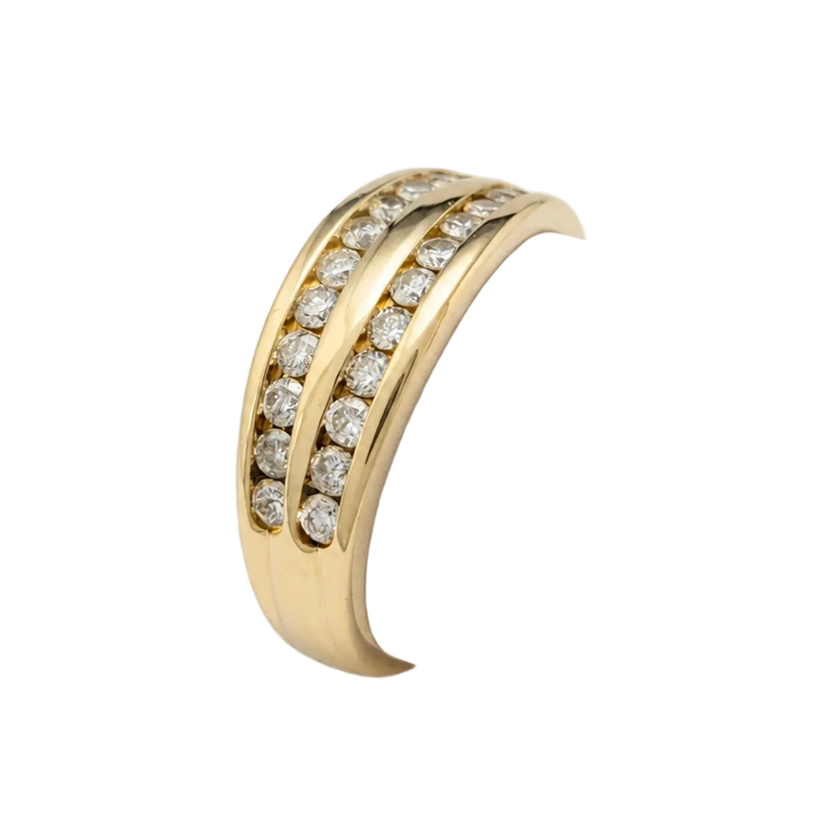 Yellow Gold and Diamond Wedding Band