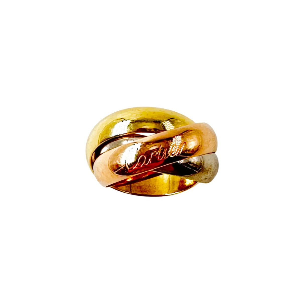 CARTIER "Trinity" Ring, Extra-Large Model in yellow gold, white gold, and rose gold