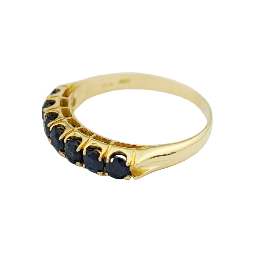 Yellow Gold Wedding Band with Sapphires