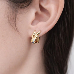 Yellow Gold Clip-On Earrings with Sapphires and Diamonds