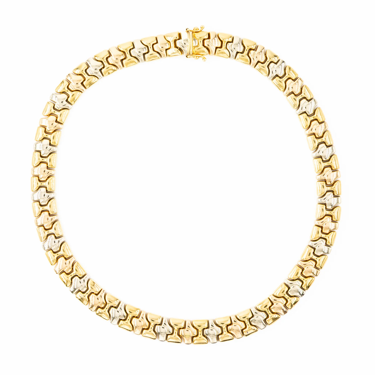 Link Necklace in Yellow gold, White gold, and Rose gold