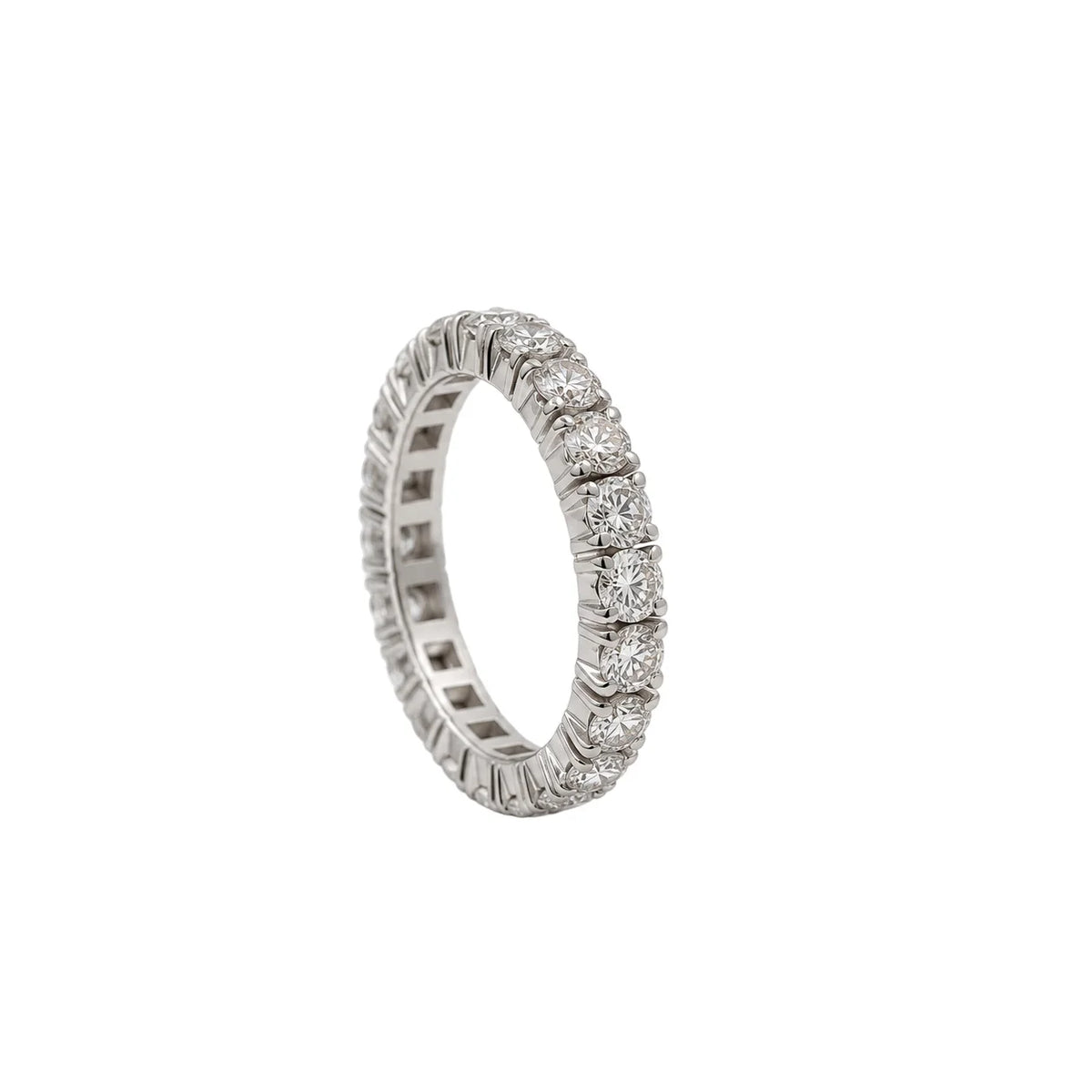 White Gold and Diamond Wedding Band