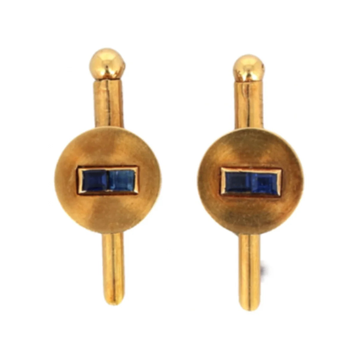 CARTIER collar studs in yellow gold and sapphires