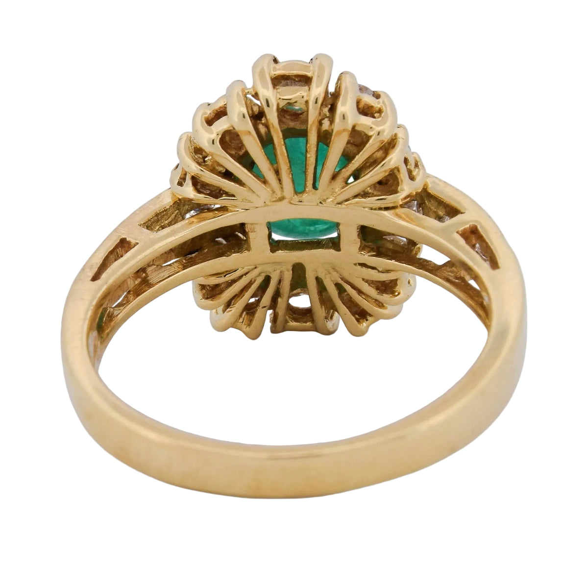 "Entourage" Ring in Yellow Gold, Emerald, and Diamonds