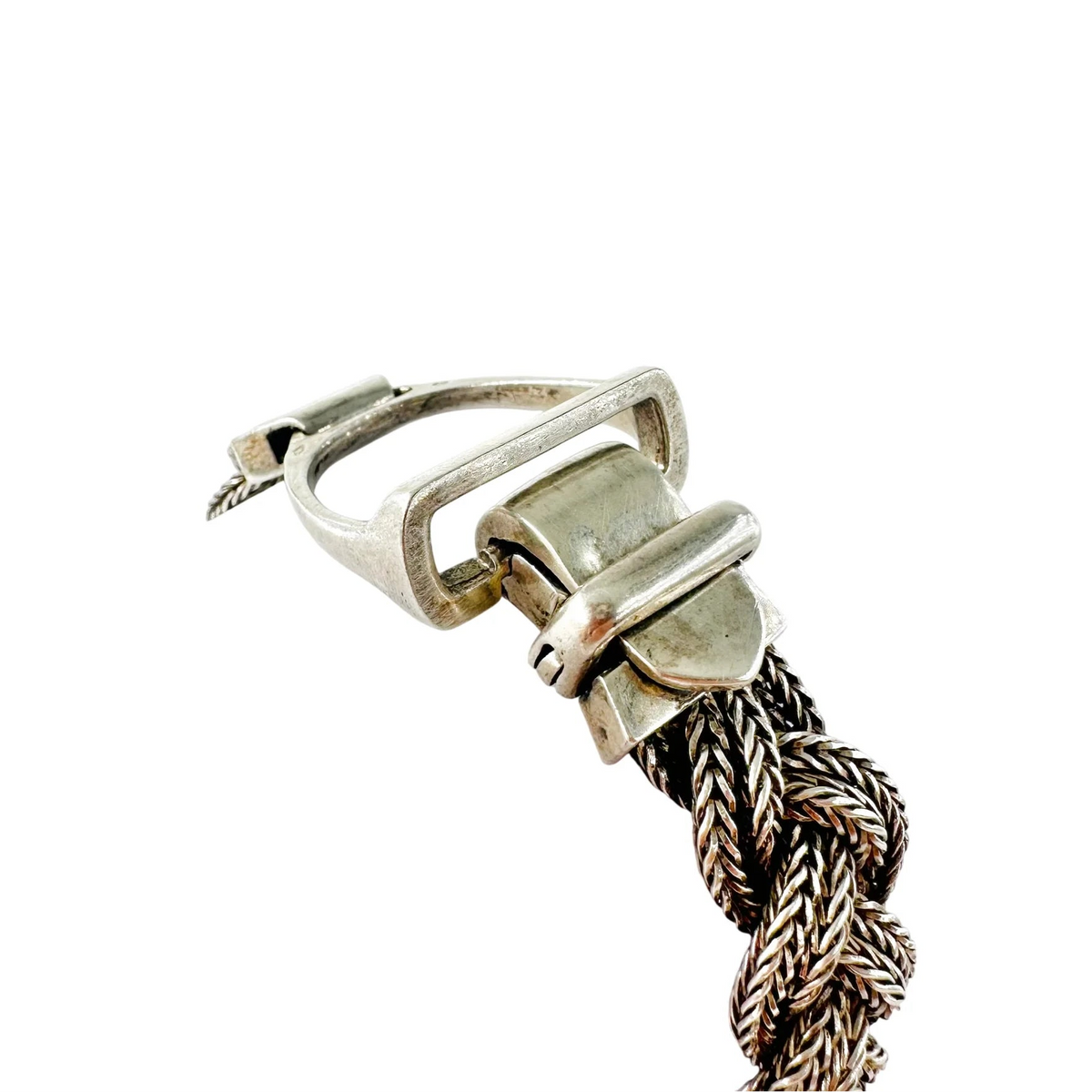 HERMÈS "Étrier" Silver Bracelet