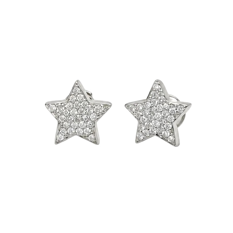 Boucles d’oreilles Puces en or blanc et diamants